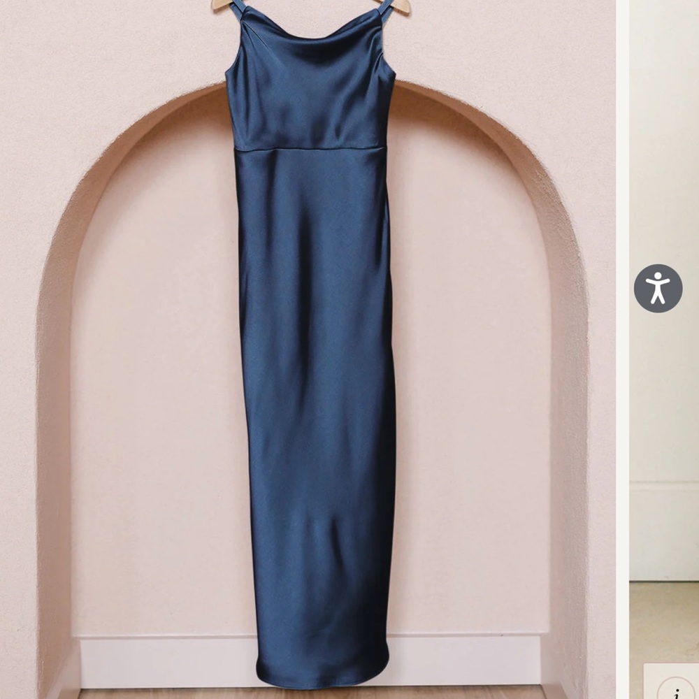 6 Junior Navy Satin Skye Dress